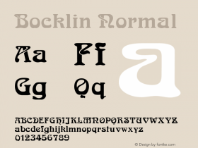 Bocklin Normal Macromedia Fontographer 4.1.5 9/3/98 Font Sample