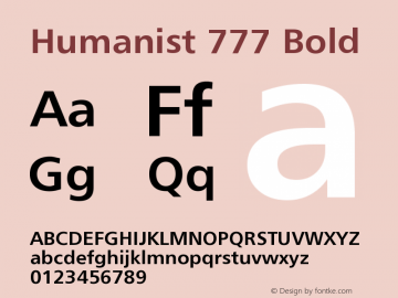 Humanist777BT-BoldB 2.0-1.0 Font Sample