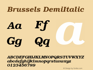 Brussels DemiItalic Version 1.10图片样张