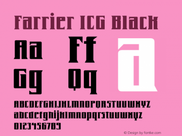 Farrier ICG Black Altsys Fontographer 4.1 01/02/96图片样张