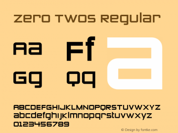 Zero Twos Macromedia Fontographer 4.1.4 23/12/99 Font Sample