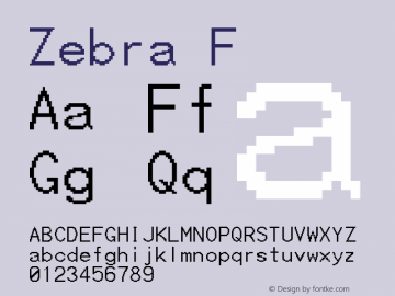 Zebra  F Altsys Fontographer 4.0 24/6/94 Font Sample