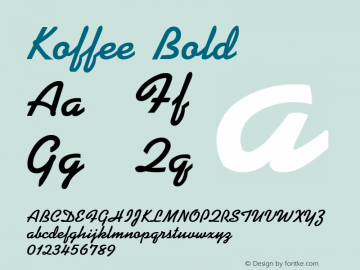 Koffee Bold Altsys Fontographer 3.5  8/12/92 Font Sample