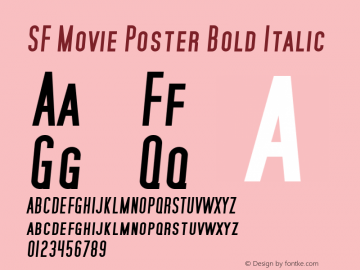 SF Movie Poster  Bold Italic Macromedia Fontographer 4.1.5 5/24/99图片样张