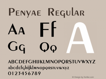 Penyae Regular Altsys Metamorphosis:12/1/92 Font Sample