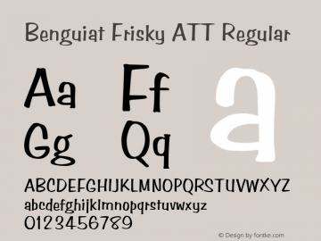 Benguiat Frisky ATT Regular Latin 1, 2 & 5: Version 1.0 Font Sample