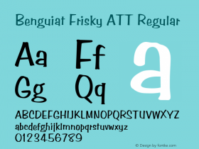 Benguiat Frisky ATT Regular Latin 1 and 5: Version 1.2 Font Sample