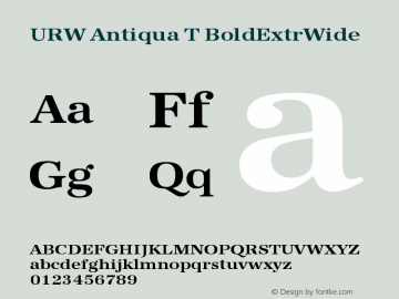 URW Antiqua T BoldExtrWide Version 001.005 Font Sample