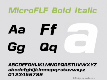 MicroFLF-BoldItalic 001.000 Font Sample