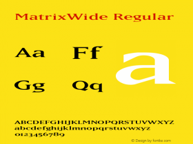 MatrixWide 001.001 Font Sample