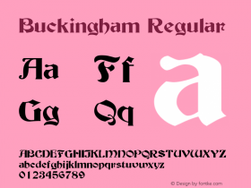 Buckingham Regular Altsys Metamorphosis:12/15/95 Font Sample