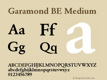 GaramondBE-Medium 001.000图片样张