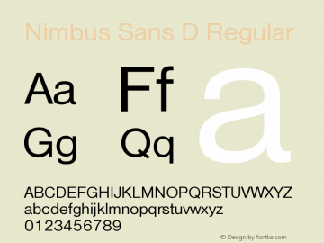 NimbusSansD-Regular 001.005 Font Sample