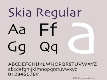 Skia Regular 3.5a4 Font Sample