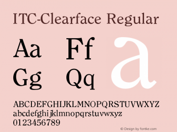 Clearface-Regular-DTC 001.003 Font Sample