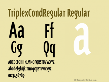 TriplexCondRegular 001.000 Font Sample