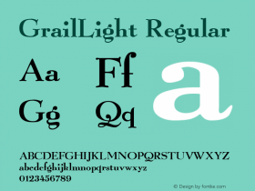 GrailLight Regular Altsys Fontographer 3.5  8/5/92 Font Sample