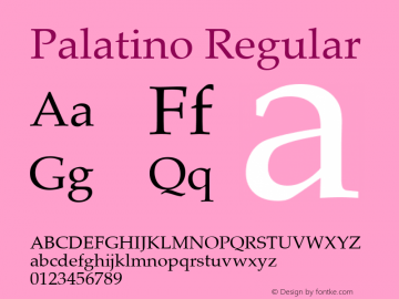 Palatino 3.5a3 Font Sample