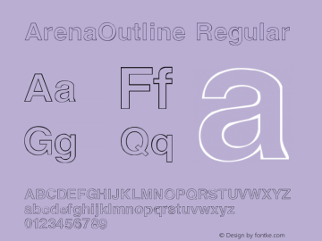 ArenaOutline 001.001 Font Sample