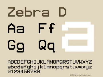 Zebra  D Altsys Fontographer 4.0 24/6/94 Font Sample