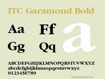 Garamond-Bold 001.001 Font Sample