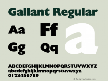 Gallant Regular Altsys Fontographer 3.5  1/20/93 Font Sample