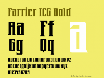 Farrier ICG Bold Altsys Fontographer 4.1 01/02/96图片样张