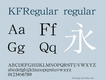 KFRegular 1.0 Font Sample