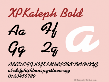 XPKaleph Bold Altsys Fontographer 4.0.1 1/23/95 Font Sample