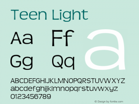 Teen Light Macromedia Fontographer 4.1.4 8/8/00 Font Sample