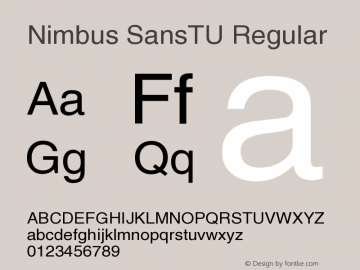 NimbusSansTU 001.000 Font Sample