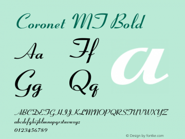 CoronetMT-Bold 001.003 Font Sample