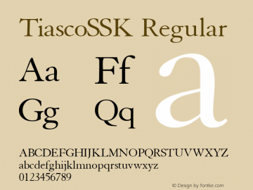 TiascoSSK Regular Macromedia Fontographer 4.1 9/2/95图片样张