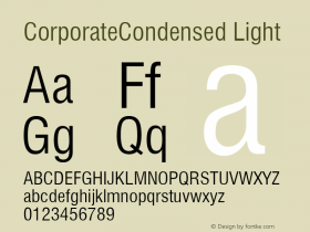 CorporateCondensed Light Altsys Fontographer 4.1 5/12/95图片样张