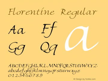 Florentine Regular Altsys Fontographer 3.5  1/24/93 Font Sample