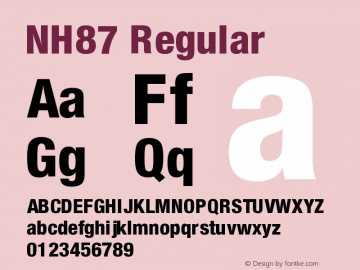 NH87-Normal 4.0 Font Sample