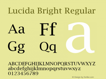Lucida Bright Version 1.06图片样张