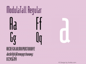 ModulaTall 001.001 Font Sample