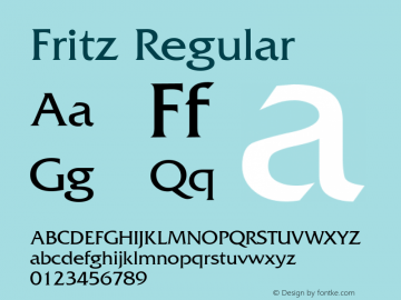 Fritz Regular Altsys Fontographer 3.5  8/3/92图片样张