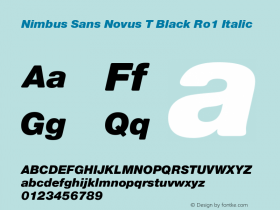 NimbusSansNovusT-BlackItalicRo1 001.004 Font Sample