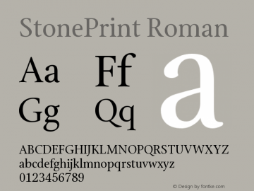 StonePrint-Roman 001.000 Font Sample
