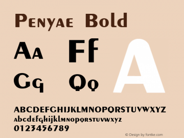 Penyae Bold Altsys Fontographer 3.5  8/2/92 Font Sample