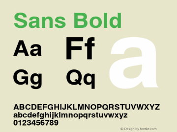 Sans Bold 001.000 Font Sample