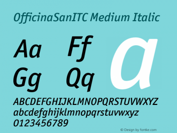 OfficinaSanITC-MediumItalic 001.000 Font Sample