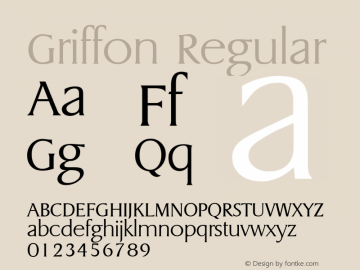 Griffon Regular Altsys Metamorphosis:12/19/95 Font Sample