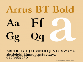 Bitstream Arrus Bold BT spoyal2tt v1.34 Font Sample