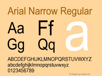 ArialNarrow 001.003 Font Sample