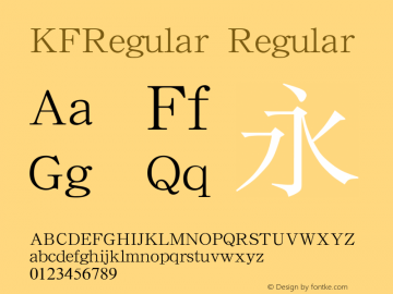 KFRegular Version 1.00 September 26, 2017, initial release Font Sample