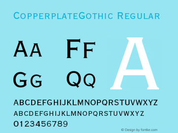 Copperplate-TwentyNineBC 001.000 Font Sample