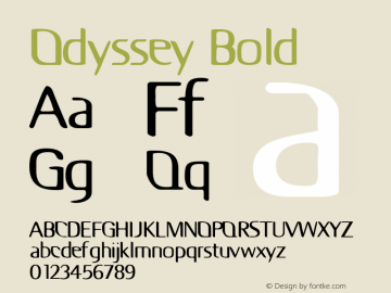 Odyssey Bold Altsys Fontographer 4.1 5/18/95 Font Sample